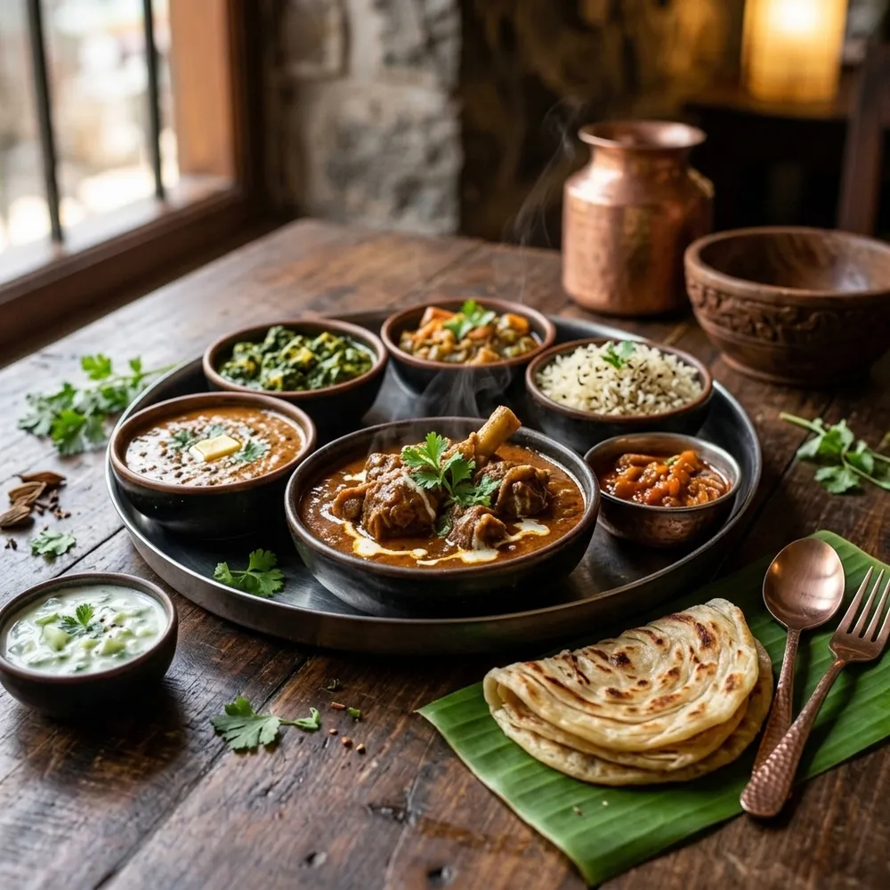North Indian non veg thali